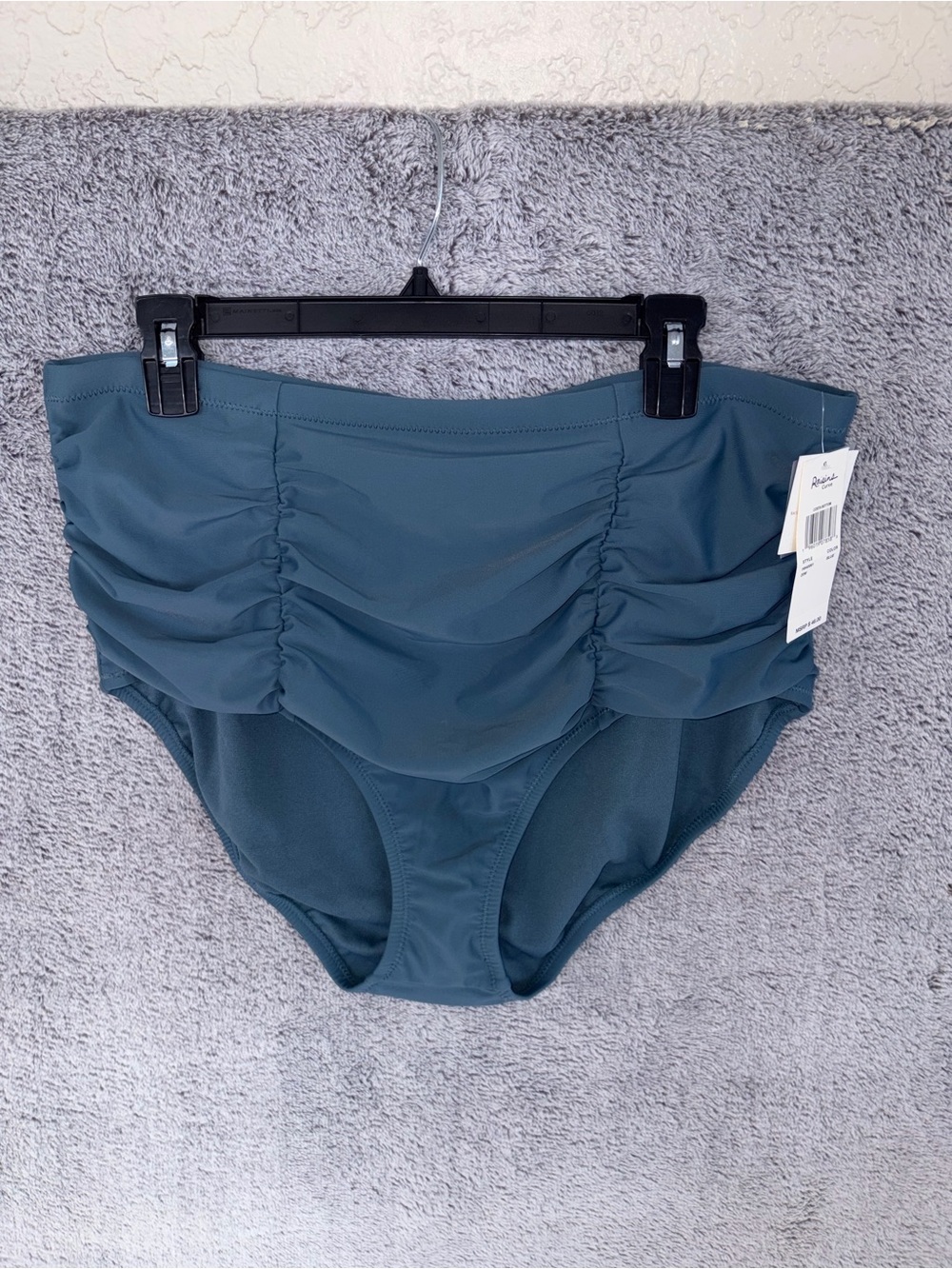 NWT high -Waist Ruched Swim Bottoms size 20W- Slate Blue